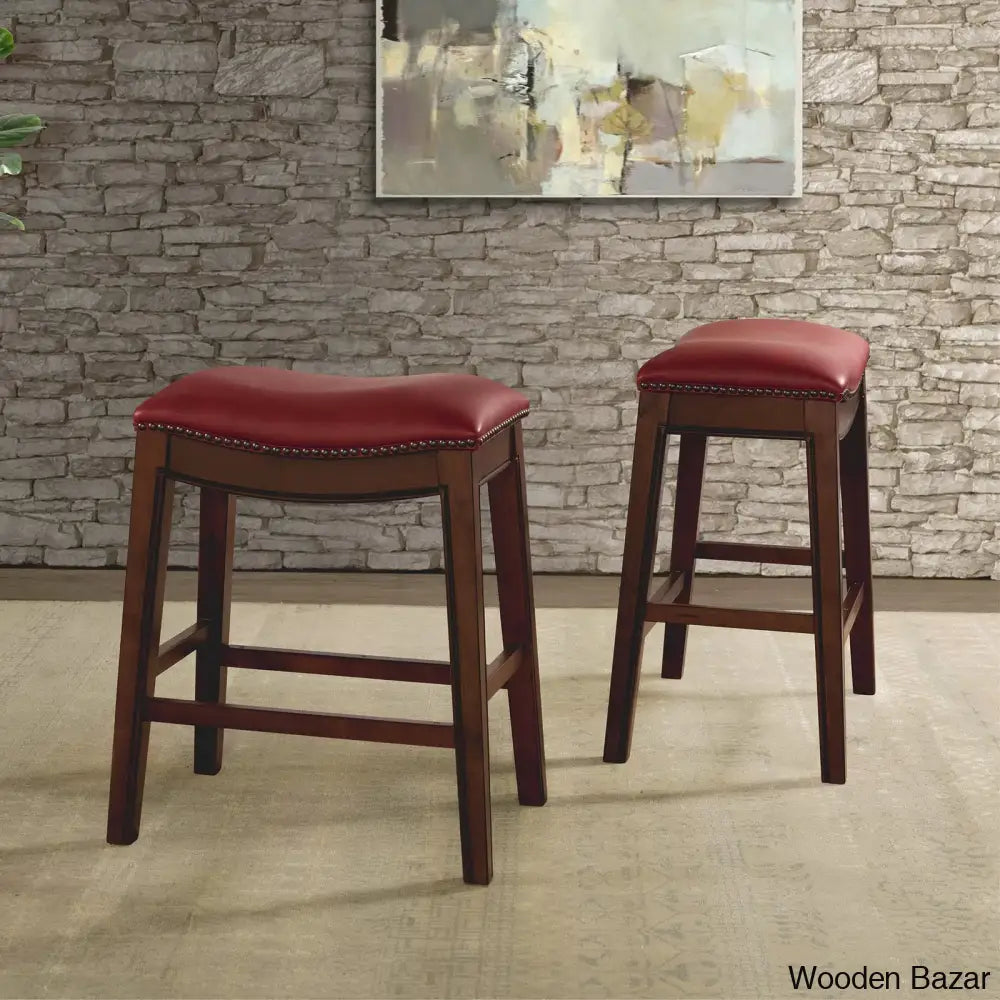 Ingriedo Swivel Upholstered Counter And Bar Stool With Solid Wood Frame Red / Bar (30’’ Seat Height)