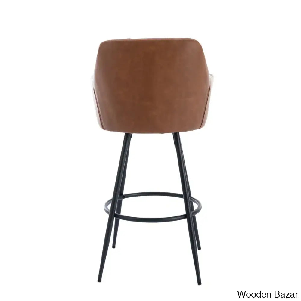 Irelyno Pu Swivel Upholstered 30’’ Counter And Bar Stool (Set Of 2)