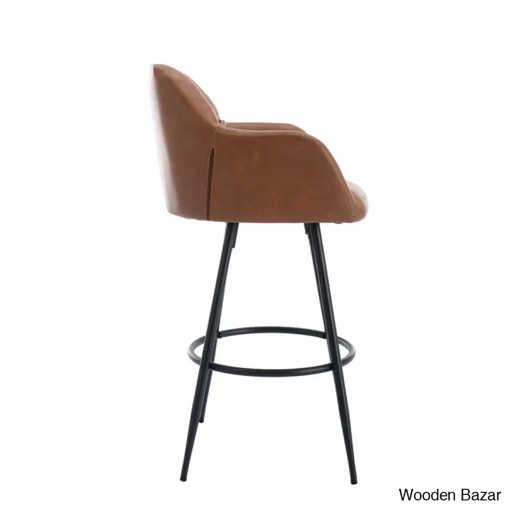 Irelyno Pu Swivel Upholstered 30’’ Counter And Bar Stool (Set Of 2)