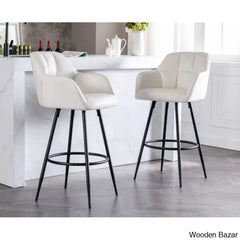 Irelyno Pu Swivel Upholstered 30’’ Counter And Bar Stool (Set Of 2)
