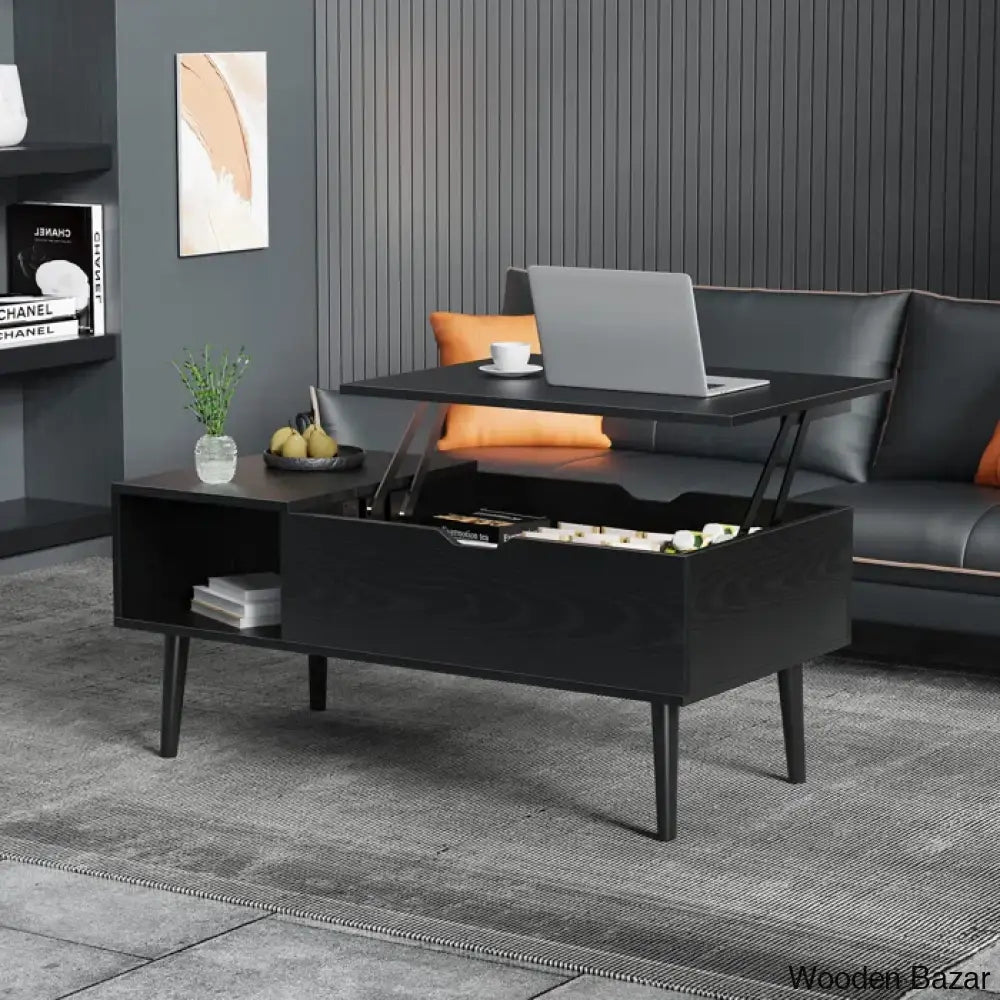 Irfaann Single Coffee And Center Table Black