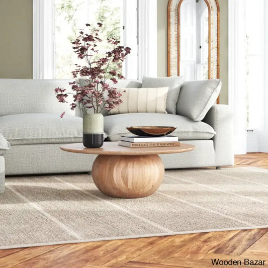 Iver Solid Wood Coffee Table And Center Table Natural