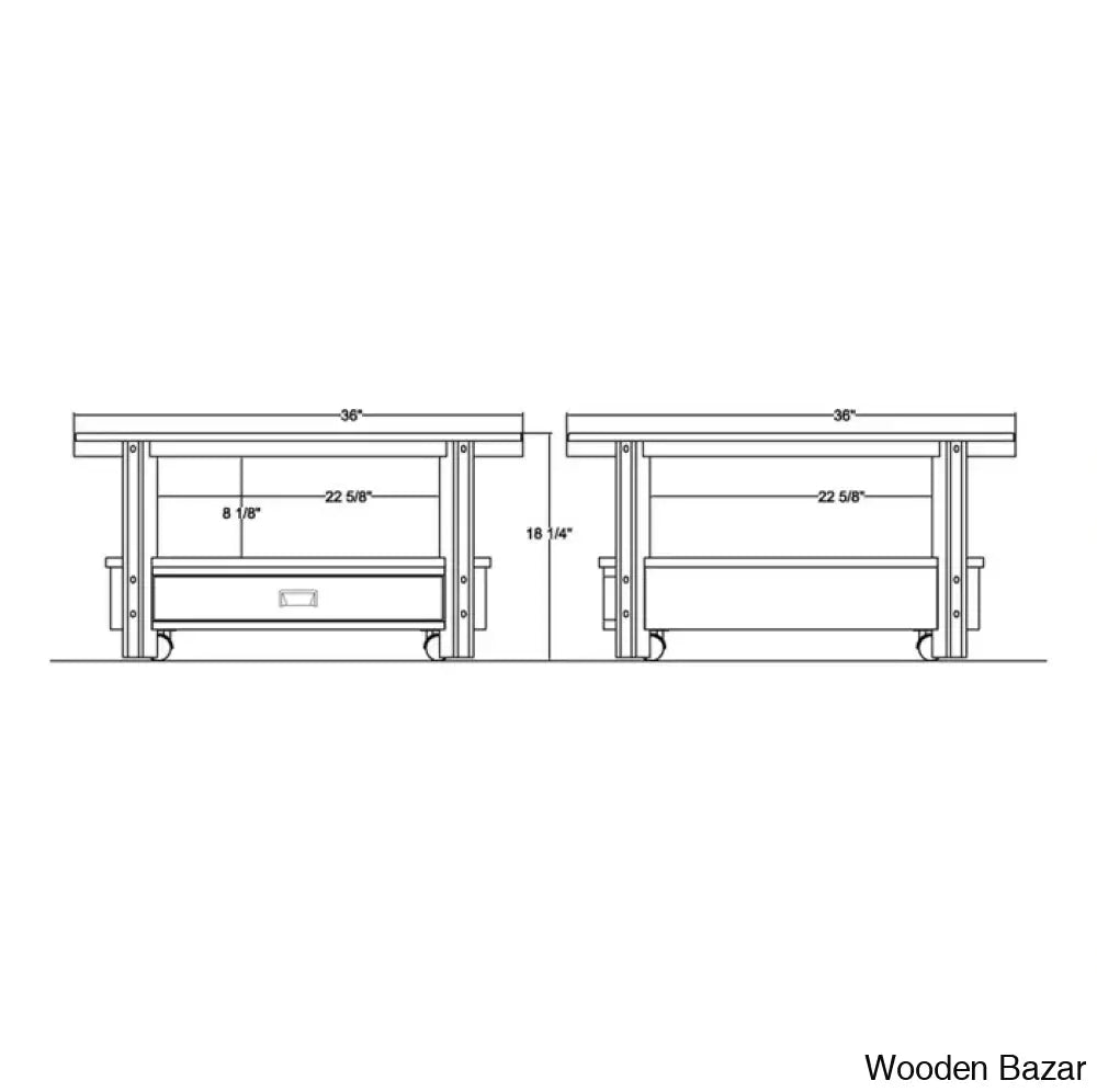 Ivette Solid Wood Top Coffee And Center Table