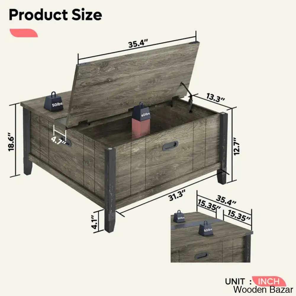 Ivybridgey Lift-Top Coffee And Center Table With Storage