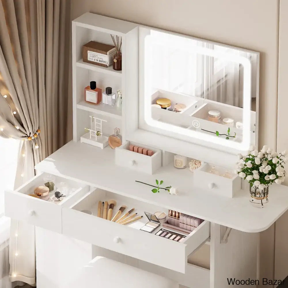 Amazon.com: Xixini Vanity Desk with Mirror and Lights, 43