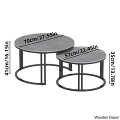 Jakeshahi Stone Top Nesting(Set Of 2) Coffee And Center Table