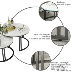 Jakeshahi Stone Top Nesting(Set Of 2) Coffee And Center Table