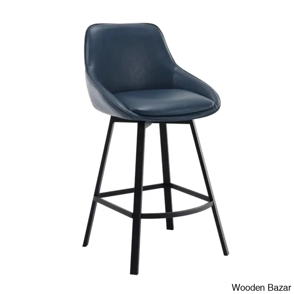 Janayshiax Swivel 25.2’’ Faux Leather Counter And Bar Stool (Set Of 2)