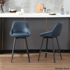 Janayshiax Swivel 25.2’’ Faux Leather Counter And Bar Stool (Set Of 2)