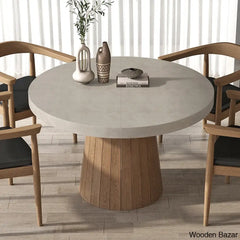 Japandi Extendable Dining Set With Walnut Wood Armchairs 1 Table And 4 Chairs