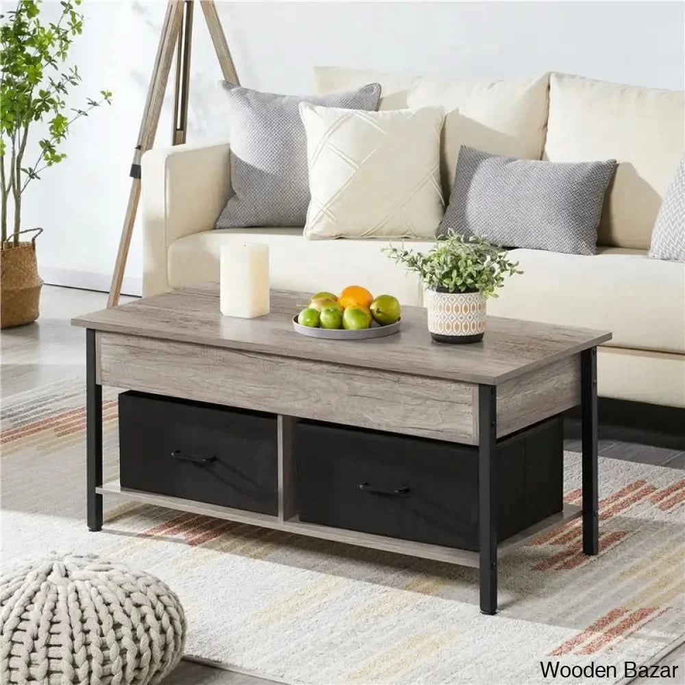 Gray With Lift Top Storage Coffee Table
