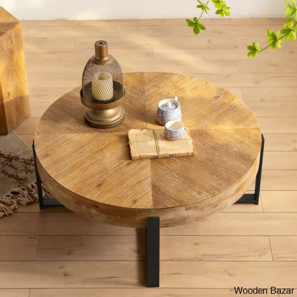 Jarrel Solid Wood Top Coffee Table And Center Table