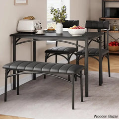 Jatta Stylish 4 Seater Dining Table Set - Wooden Bazar