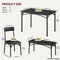 Jatta Stylish 4 Seater Dining Table Set - Wooden Bazar