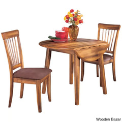 Javalin Best 2 Seater Drop Leaf Dining Set - Wooden Bazar
