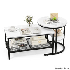 Javarroius Nesting Coffee And Center Table Black