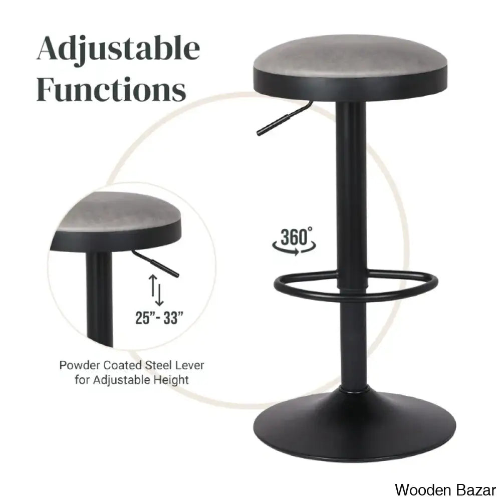 Jaydonw Swivel Upholstered Adjustable Height Counter And Bar Stool With Metal Frame (Set Of 2)