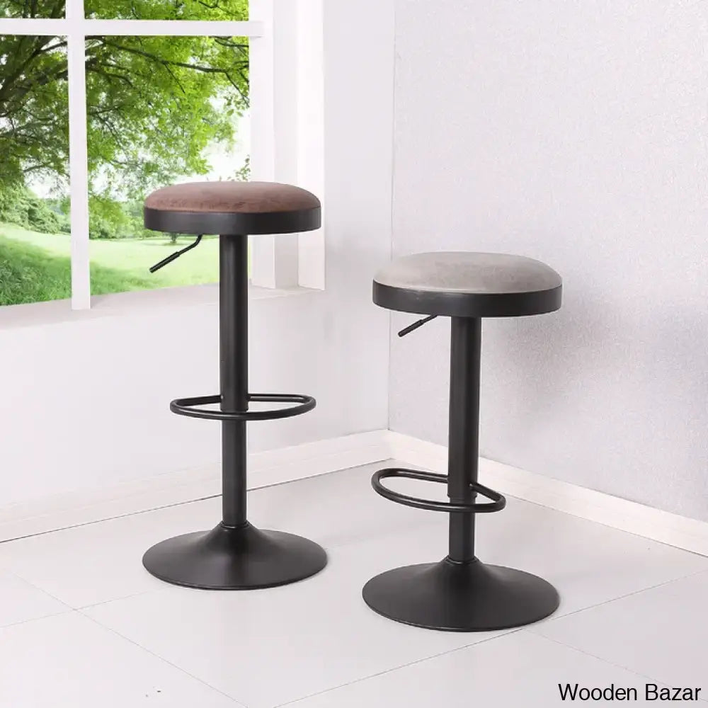 Jaydonw Swivel Upholstered Adjustable Height Counter And Bar Stool With Metal Frame (Set Of 2)