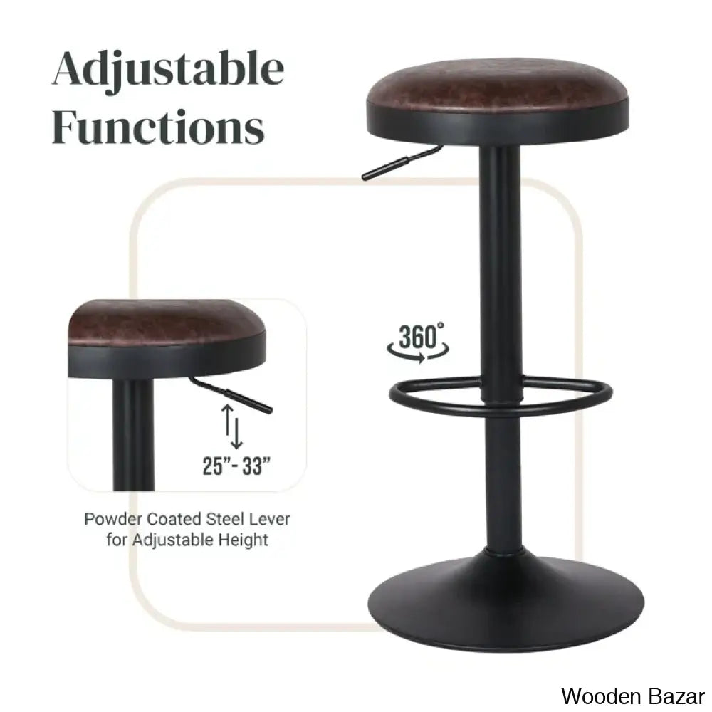 Jaydonw Swivel Upholstered Adjustable Height Counter And Bar Stool With Metal Frame (Set Of 2)