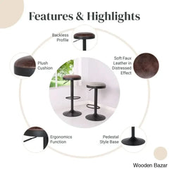 Jaydonw Swivel Upholstered Adjustable Height Counter And Bar Stool With Metal Frame (Set Of 2)