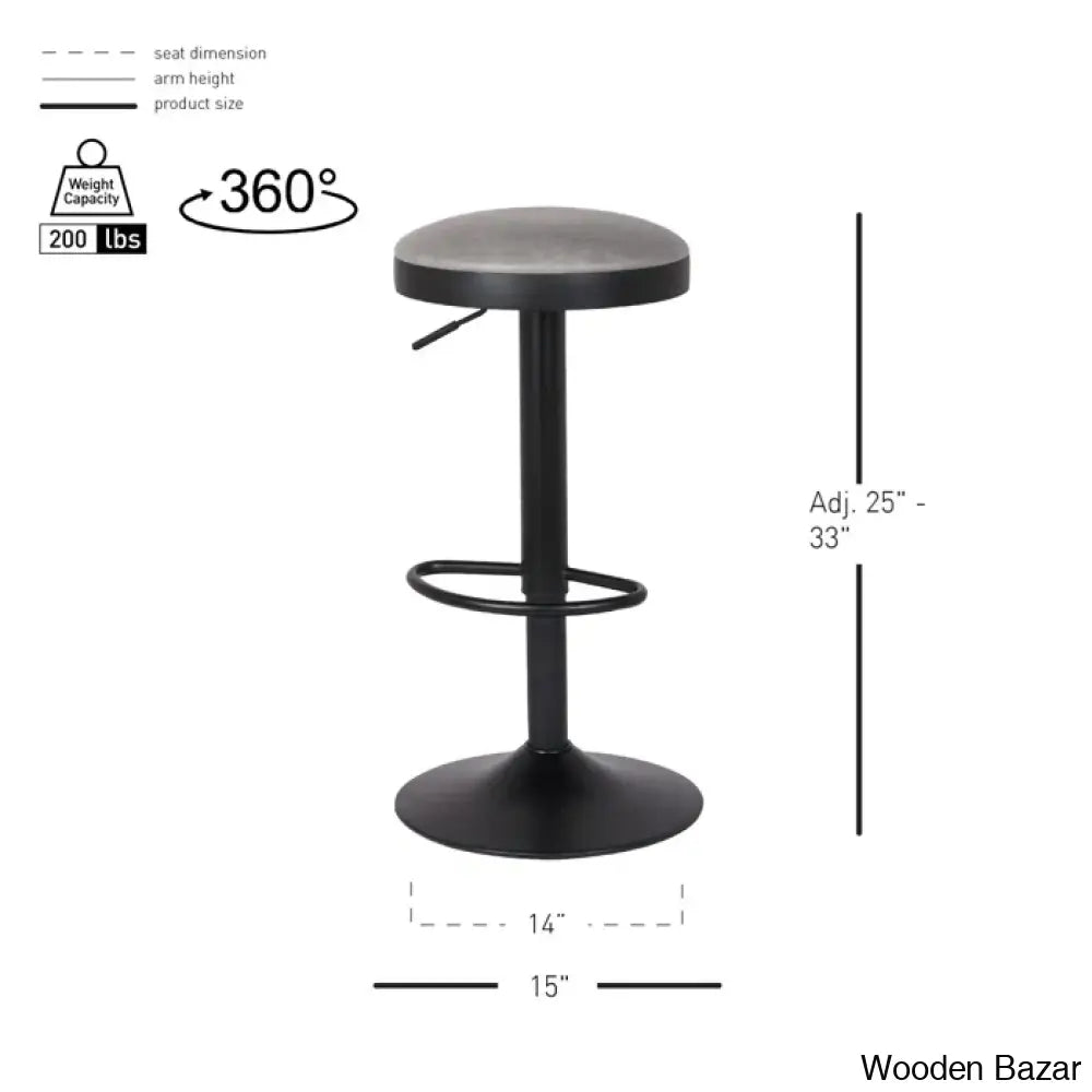 Jaydonw Swivel Upholstered Adjustable Height Counter And Bar Stool With Metal Frame (Set Of 2)