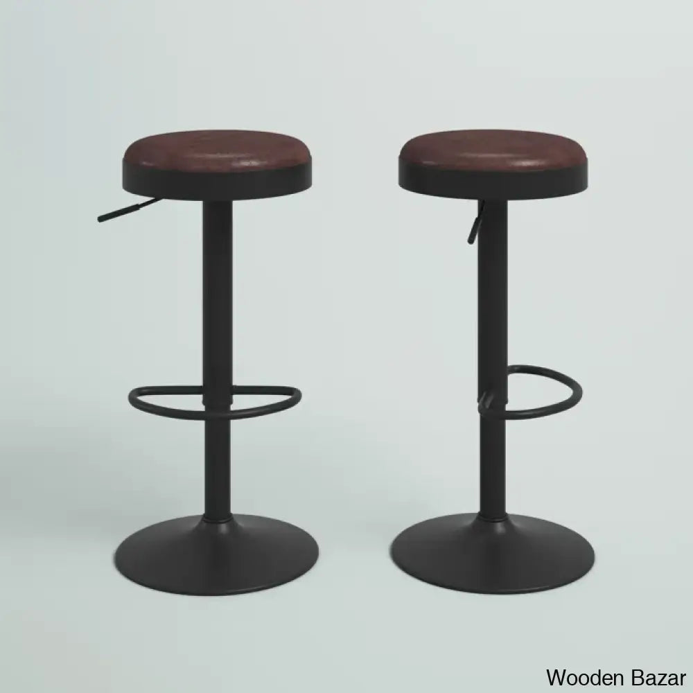 Jaydonw Swivel Upholstered Adjustable Height Counter And Bar Stool With Metal Frame (Set Of 2)