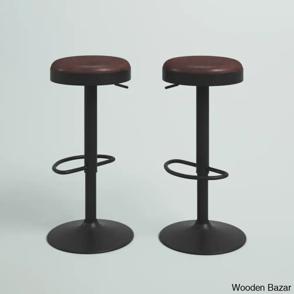 Jaydonw Swivel Upholstered Adjustable Height Counter And Bar Stool With Metal Frame (Set Of 2)