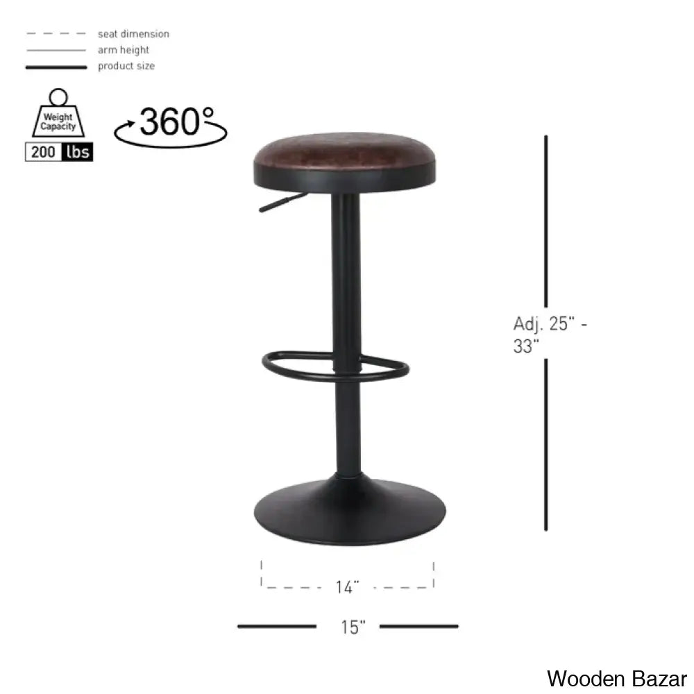 Jaydonw Swivel Upholstered Adjustable Height Counter And Bar Stool With Metal Frame (Set Of 2)