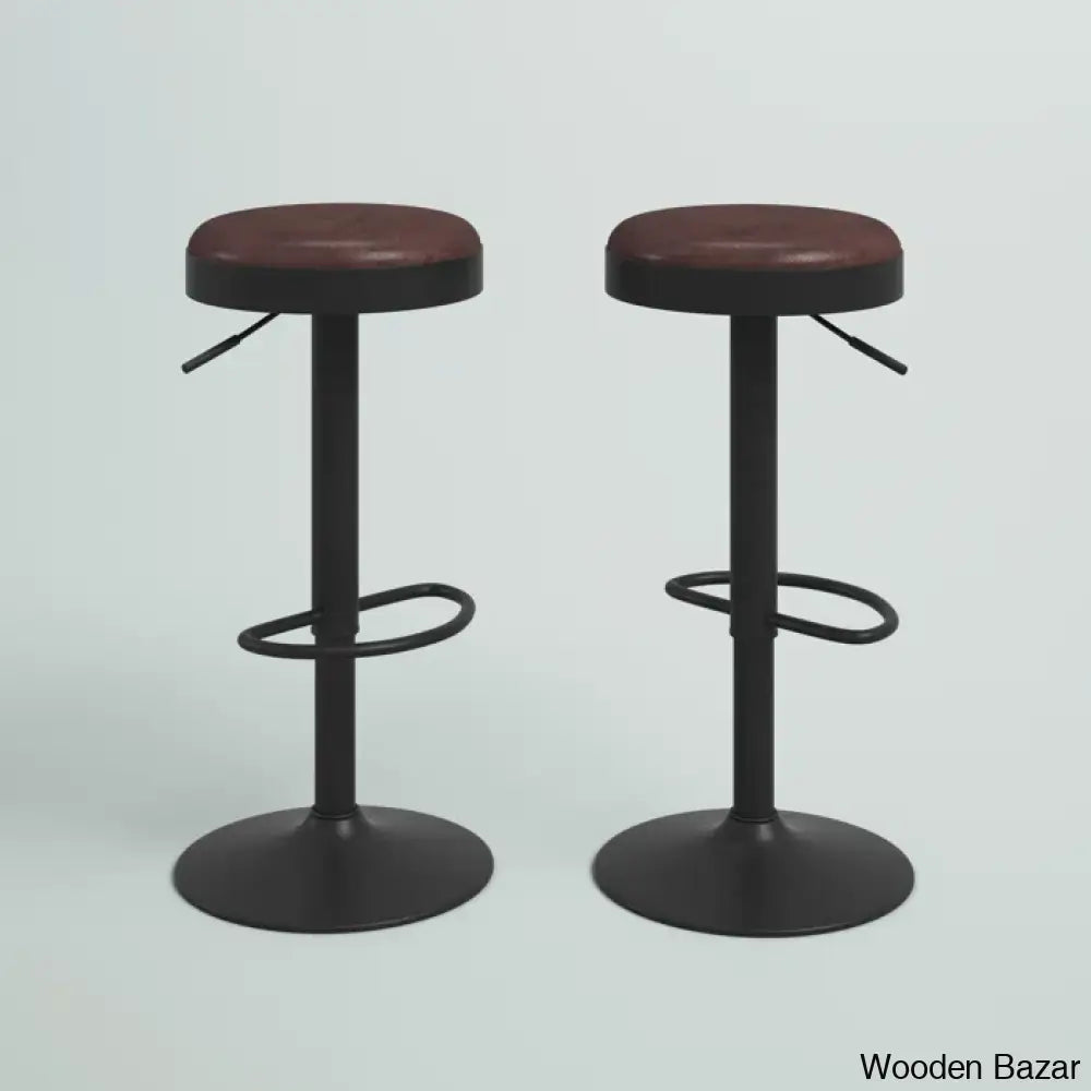 Jaydonw Swivel Upholstered Adjustable Height Counter And Bar Stool With Metal Frame (Set Of 2)