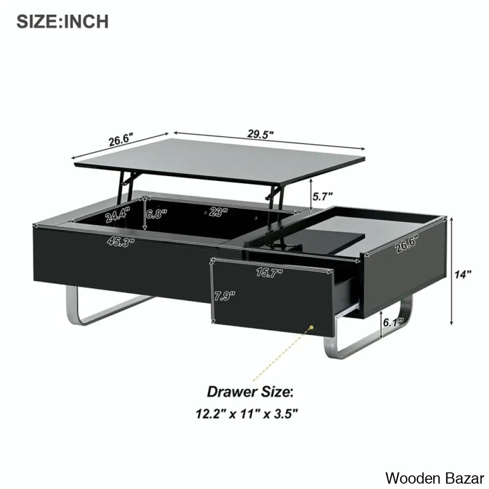 Jayzeh Lift Top Coffee And Center Table Living Room Cocktail Table