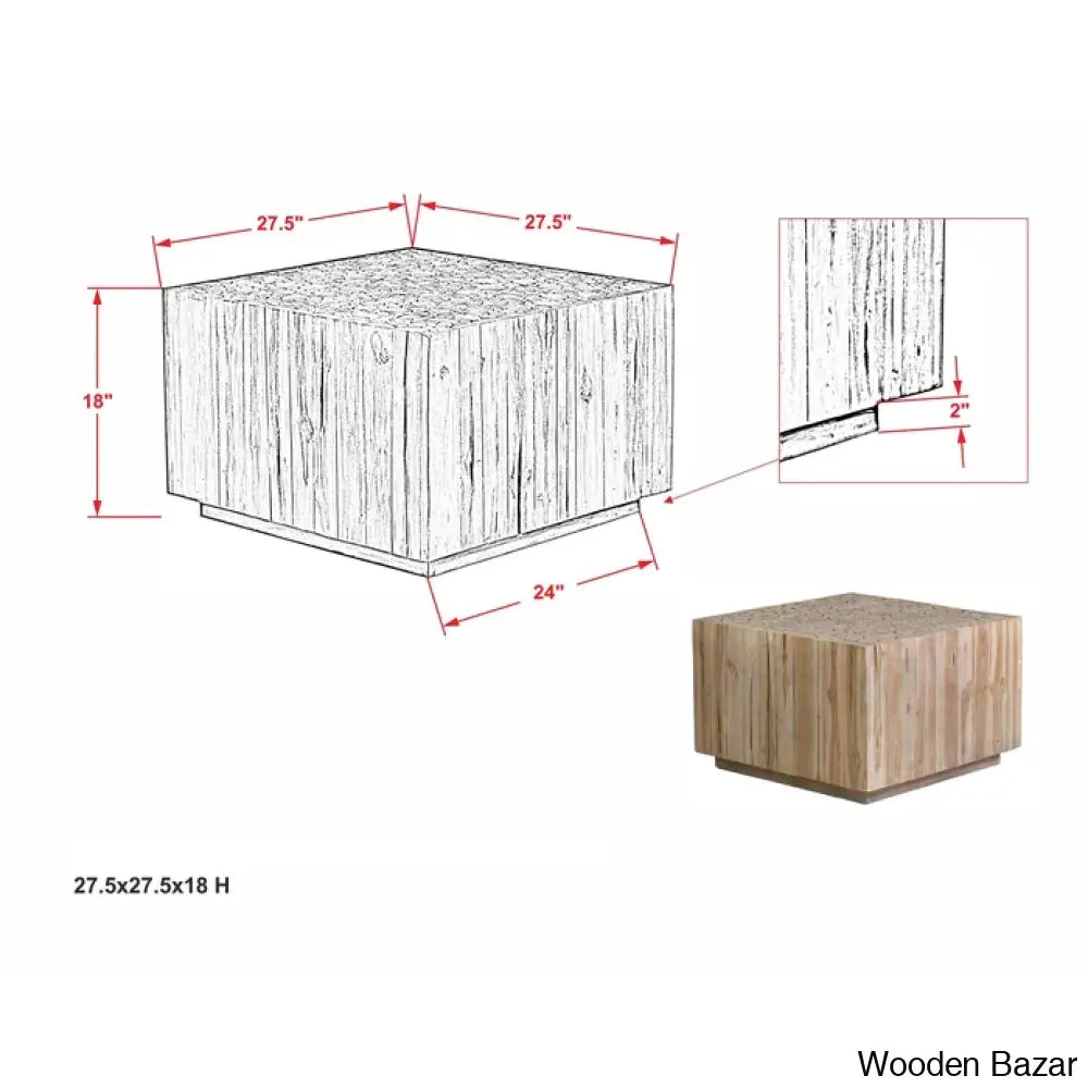 Jellen Solid Wood Coffee And Center Table