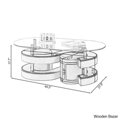 Jenolay Glass Top Coffee And Center Table