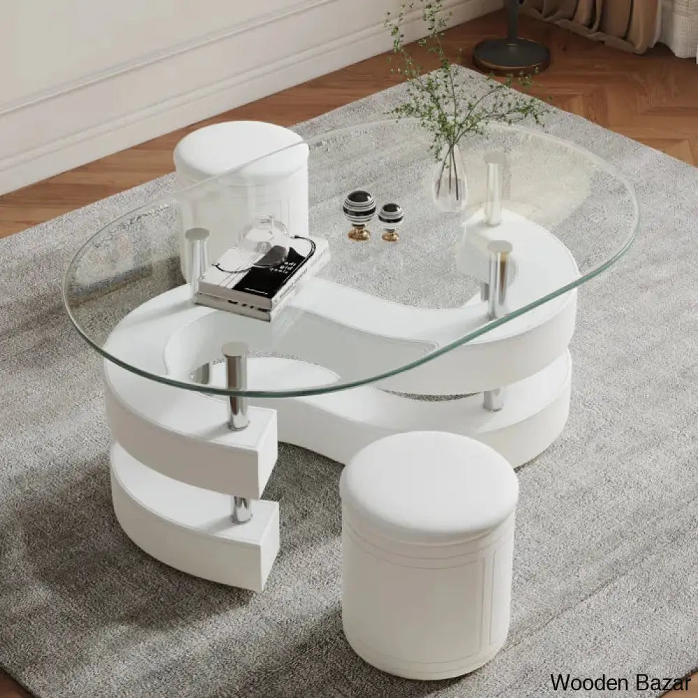 Jenolay Glass Top Coffee And Center Table