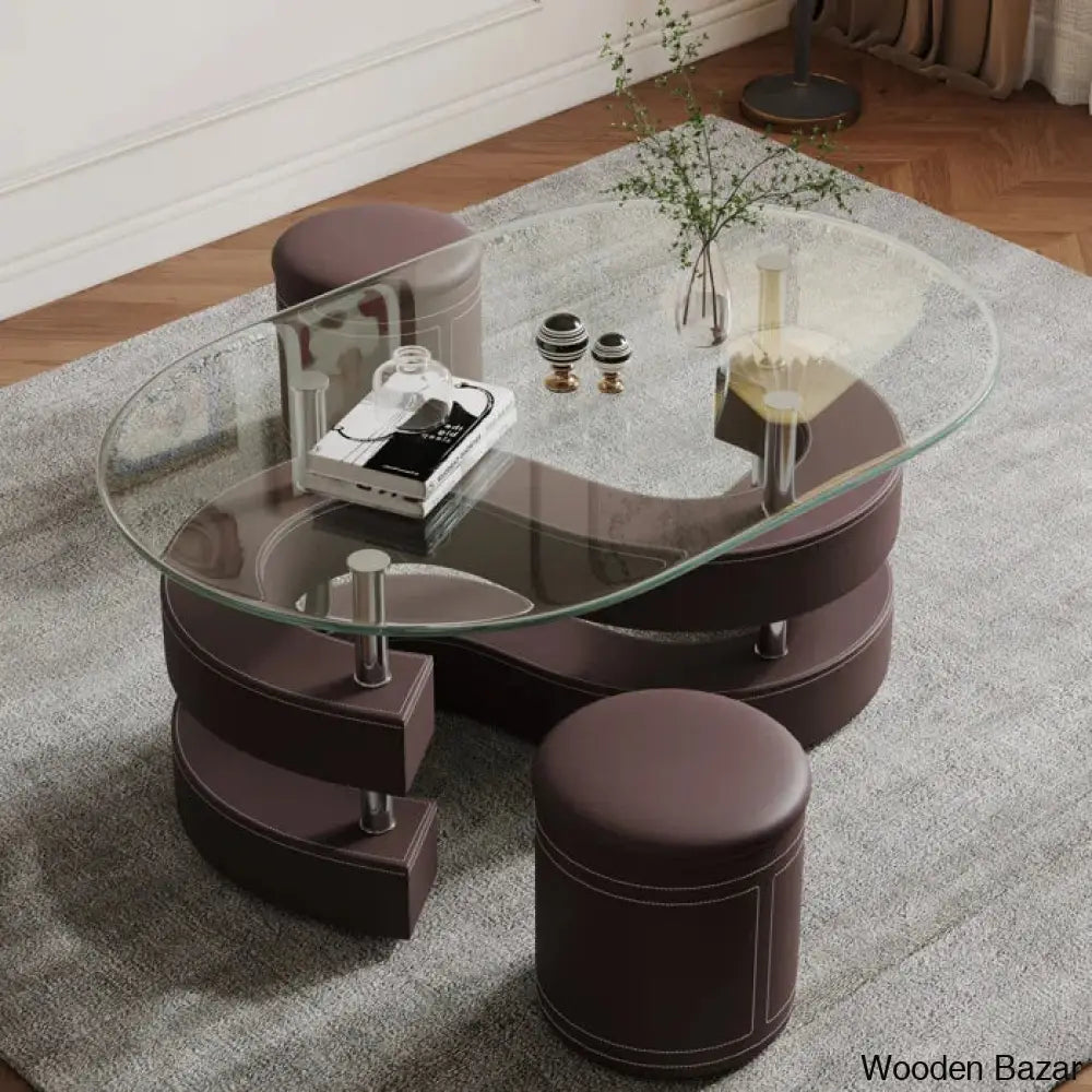 Jenolay Glass Top Coffee And Center Table