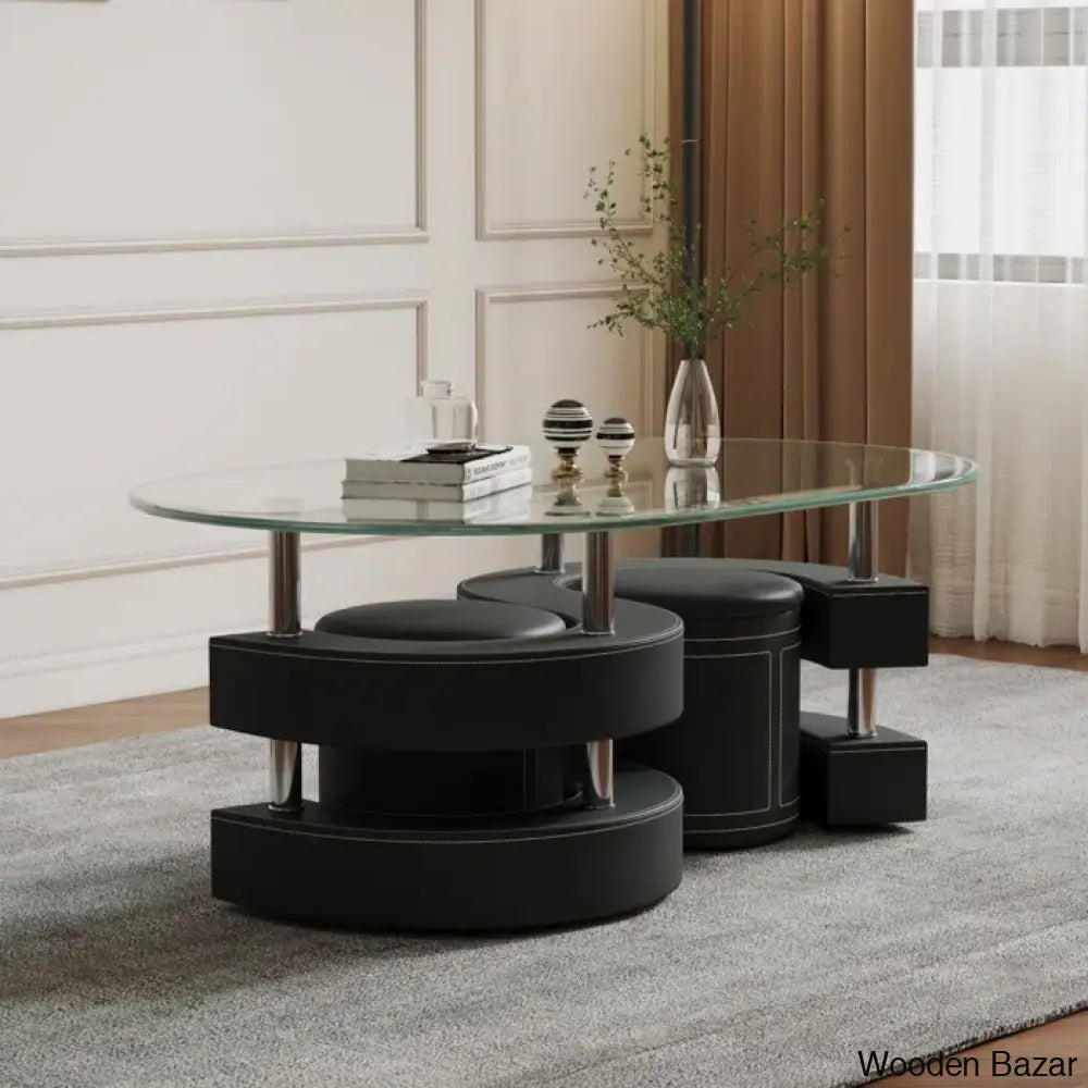 Jenolay Glass Top Coffee And Center Table