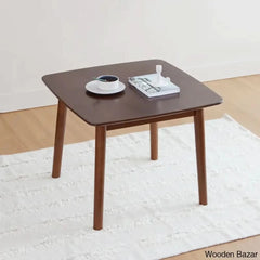 Jereney Solid Wood Square Coffee And Center Table Walnut