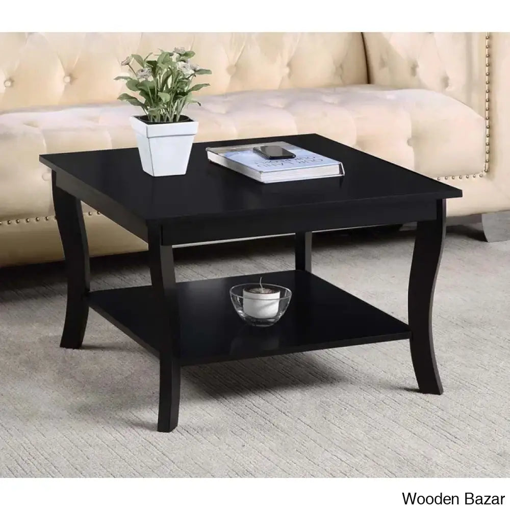 Jeriome Coffee Table With Shelf And Center Black