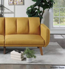 Jessica Elegant Modern Sofa In Mustard Color - Wooden Bazar