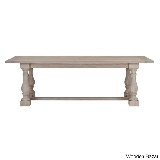 Jex Teak Wood Modern Rectangular Dining Table - Wooden Bazar