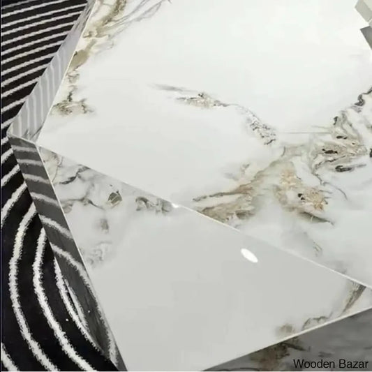 Joalye Modern White Marble Coffee And Center Table