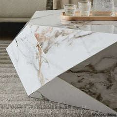 Joalye Modern White Marble Coffee And Center Table