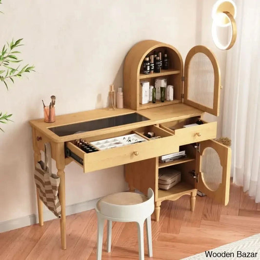 Jordynn Makeup Vanity With Hook And Drawers