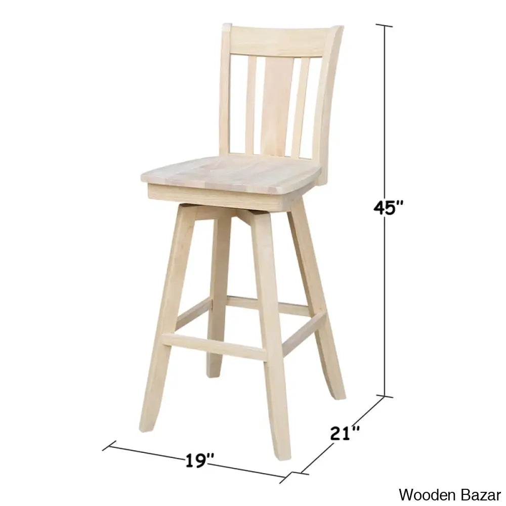 Josline Swivel Solid Wood Counter And Bar Stool