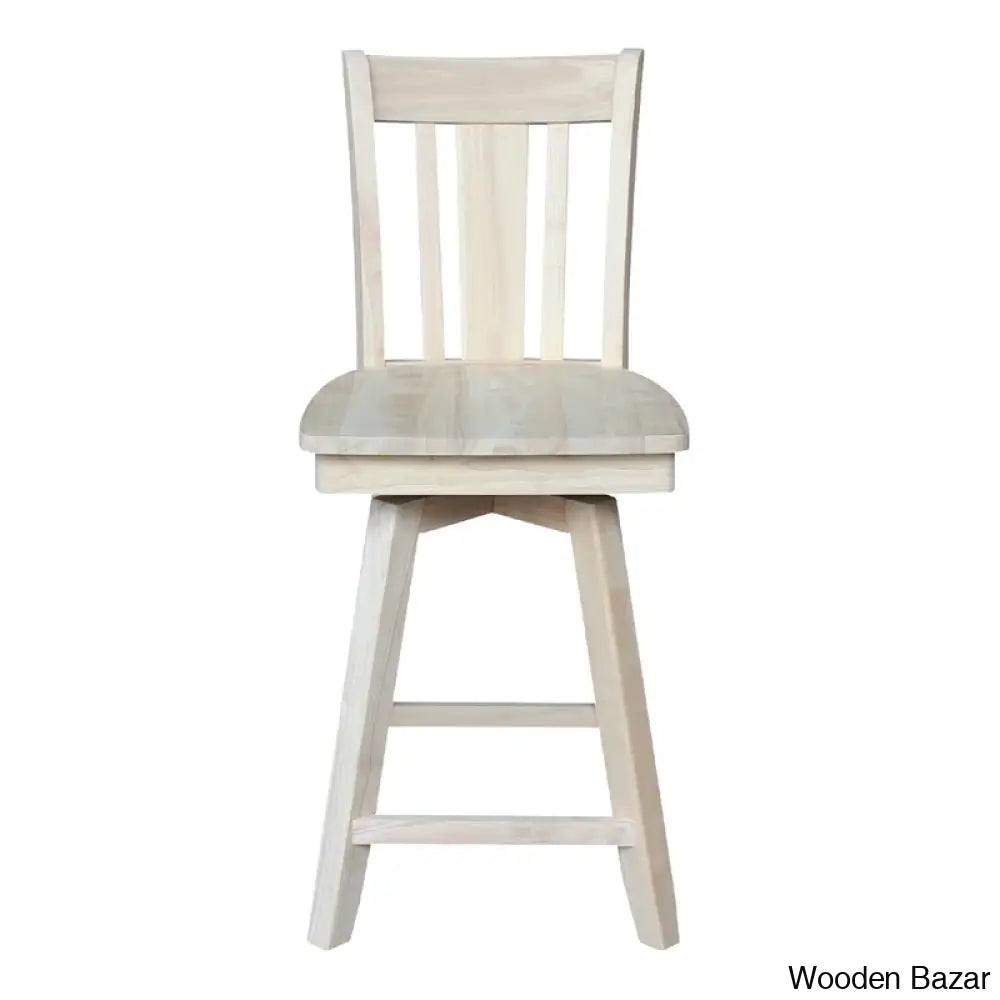 Josline Swivel Solid Wood Counter And Bar Stool