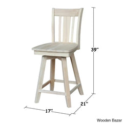 Josline Swivel Solid Wood Counter And Bar Stool