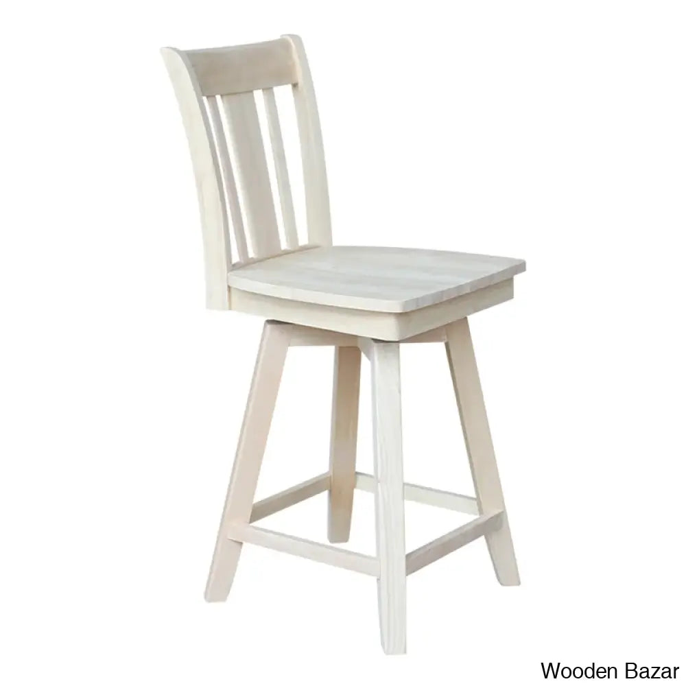 Josline Swivel Solid Wood Counter And Bar Stool