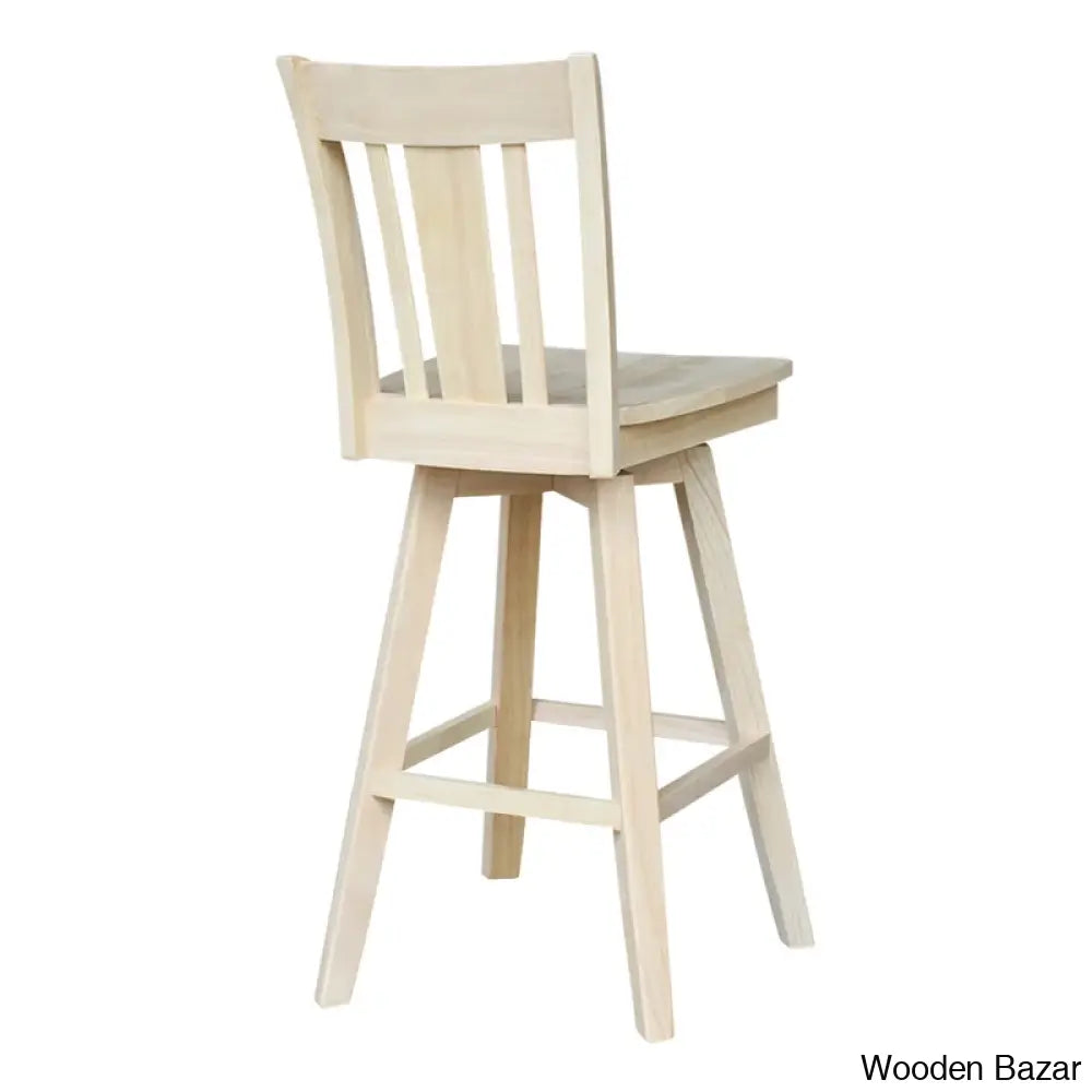 Josline Swivel Solid Wood Counter And Bar Stool