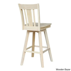 Josline Swivel Solid Wood Counter And Bar Stool