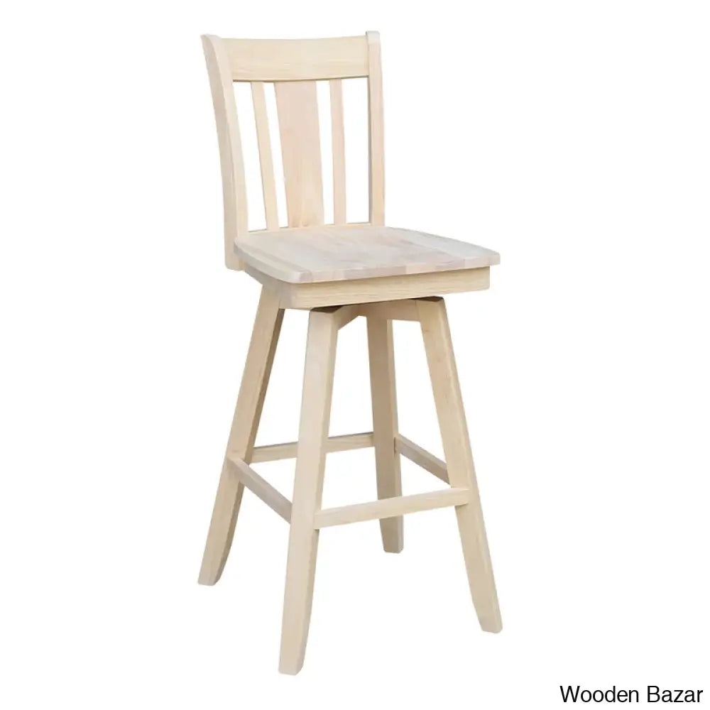 Josline Swivel Solid Wood Counter And Bar Stool