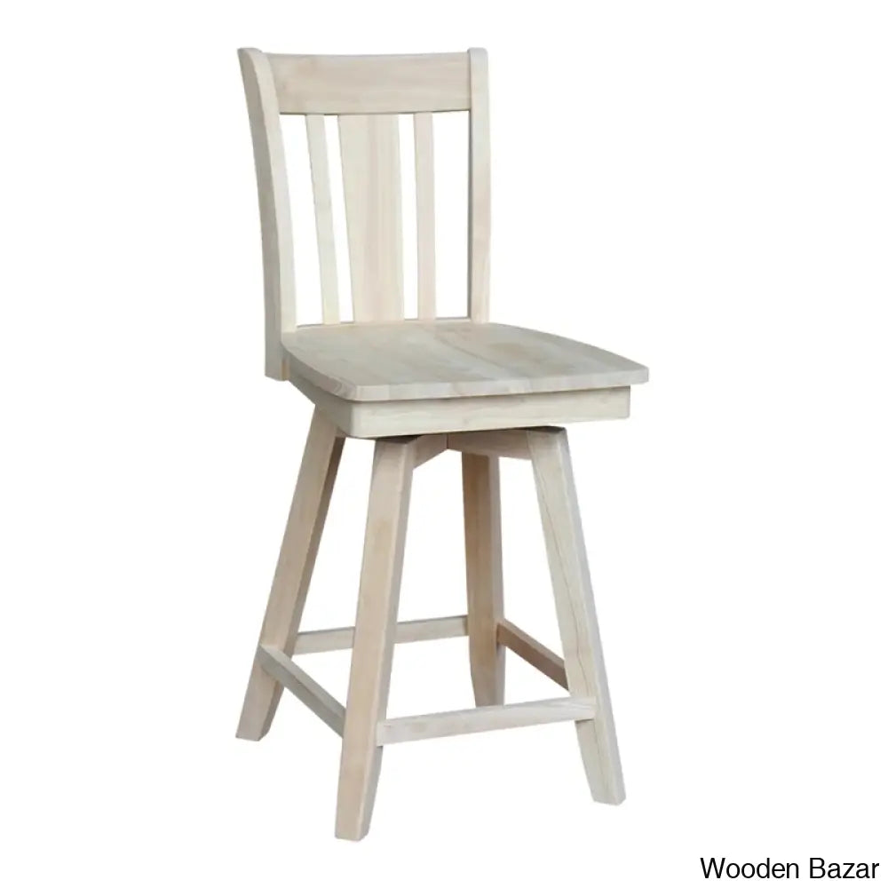 Josline Swivel Solid Wood Counter And Bar Stool